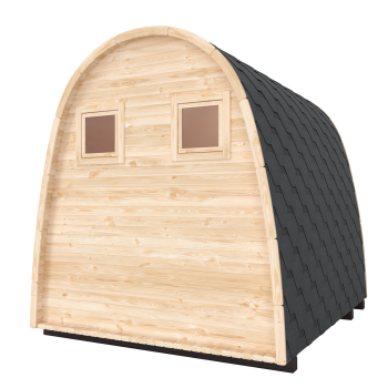 Preview: Fasssauna / Gartensauna / Banja / Viking 3,0 m mit Balkon